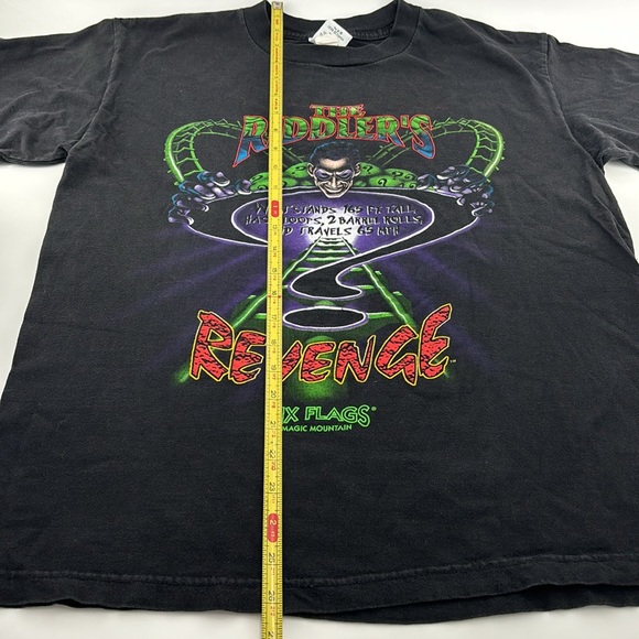 Vintage 1998 Riddlers Revenge six flags Magic Mountain T-shirt - Picture 8 of 9